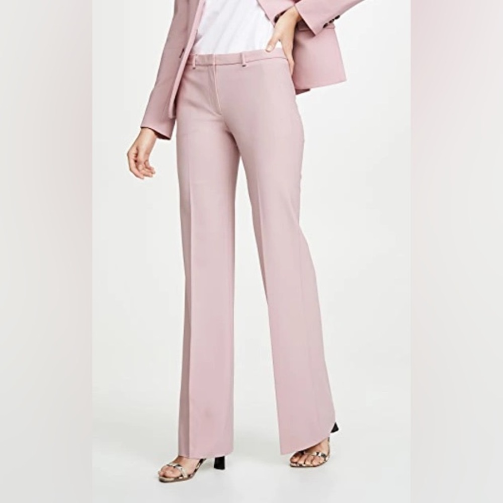 Theory Size 4 Demitria 2 Dusty Lilac Classic Suit Flare Pant Stretch Wool NWT